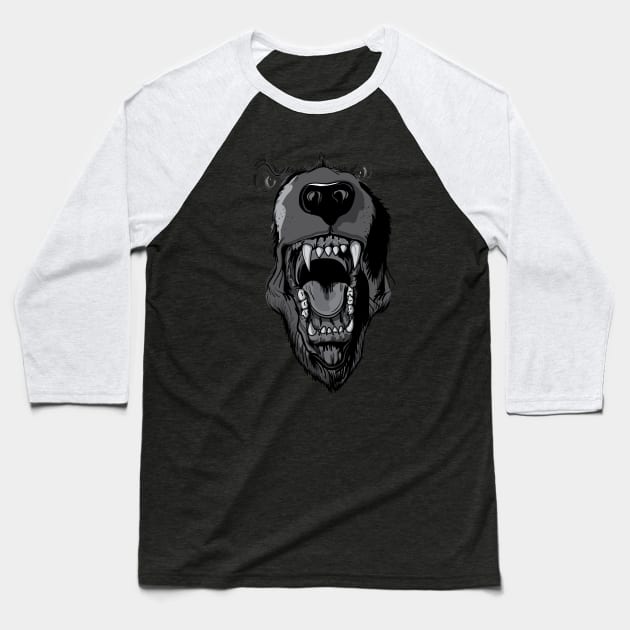 Roaring Grizzly Bear Baseball T-Shirt by alifpunk